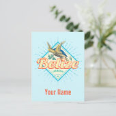 ベリーズカリブのレトロタートルヴィンテージ土産 シーズンポストカード (スタンド正面)