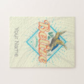 ベリーズカリブのレトロタートルヴィンテージ土産 ジグソーパズル (横)