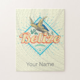 ベリーズカリブのレトロタートルヴィンテージ土産 ジグソーパズル