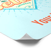 ベリーズカリブのレトロタートルヴィンテージ土産 ポスター (角)