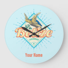 ベリーズカリブのレトロタートルヴィンテージ土産 ラージ壁時計