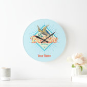 ベリーズカリブのレトロタートルヴィンテージ土産 ラージ壁時計 (ホーム)