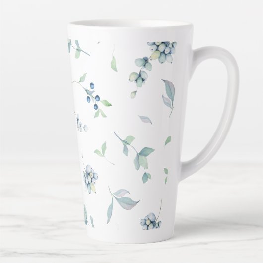 ベリーズクリスマス冬の緑エレガントかわいらし色 カフェラテマグ (右)