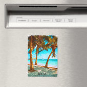 ベリーズスタイリッシュトロピカルビーチ水彩 マグネット (インサイチュ (食洗機))