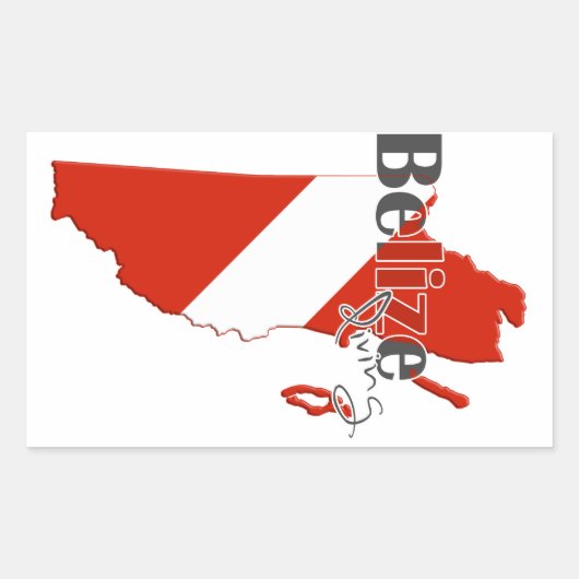 ベリーズダイビング 長方形シール (正面)