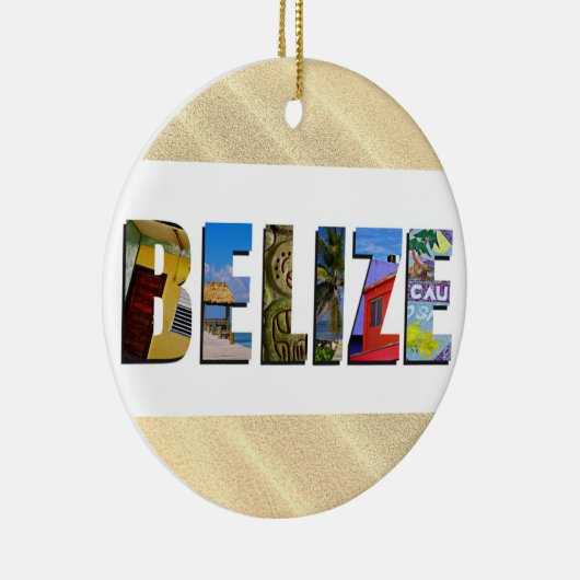 ベリーズトロピカルサンドビーチ旅行写真クリスマス セラミックオーナメント (右)