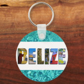 ベリーズトロピカルビーチブルー海旅行写真 キーホルダー (裏面)