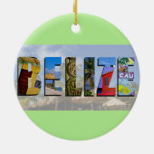ベリーズトロピカルビーチブルー海旅行写真 セラミックオーナメント (裏面)
