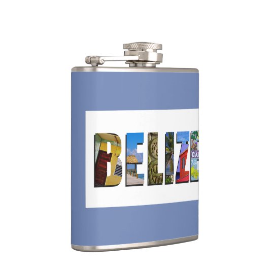 ベリーズトロピカルビーチブルー海旅行写真 フラスク (右)