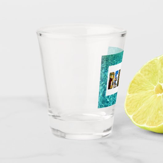 ベリーズトロピカルブルー海旅行写真 ショットグラス (左)