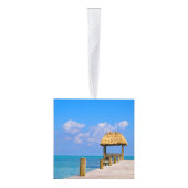 ベリーズバケーション旅行写真クリスマス キューブオーナメント (右)