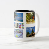 ベリーズバケーション独自の6枚の写真コラージュを作成 ツートーンマグカップ (正面右)