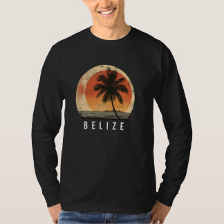 ベリーズビーチトラベルヴィンテージサンセットパームツリーズリター Tシャツ