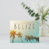 ベリーズビーチ結婚式日付の保存 案内ポストカード (スタンド正面)