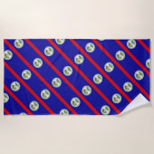 ベリーズベリーズ国旗のビーチタオル ビーチタオル (正面)