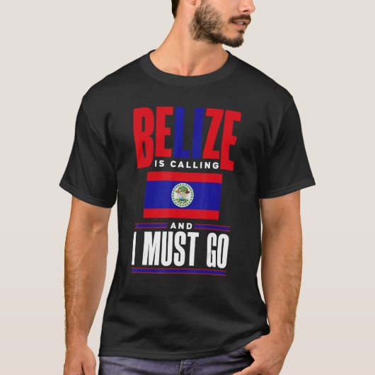 ベリーズベリーズ国旗ベリーズが電話をかけ Tシャツ (正面)