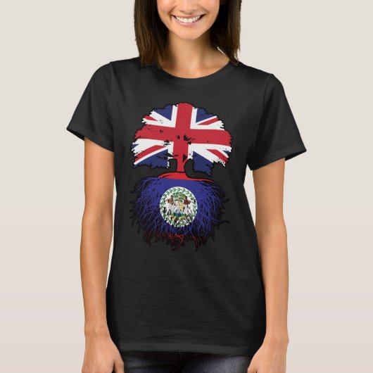 ベリーズベリーズ英国ツリールーツ国旗 Tシャツ (正面)