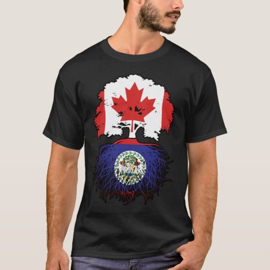 ベリーズベリーズCanadaツリールーツ国旗 Tシャツ (正面)
