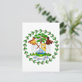 ベリーズ公式コートオブアームズ紋章 ポストカード (スタンド正面)