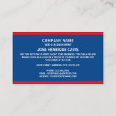 ベリーズ国旗とコート・オブ・アームズ、ベリーズ国旗 名刺 (裏面)