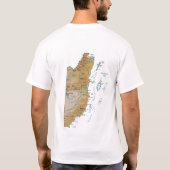 ベリーズ国旗と地図Tシャツ Tシャツ (裏面)