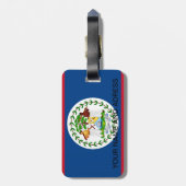 ベリーズ国旗と荷物タグ ラゲッジタグ (裏面縦)