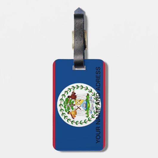 ベリーズ国旗と荷物タグ ラゲッジタグ (裏面縦)