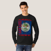 ベリーズ国旗のヴィンテージ動揺してベリーズ Tシャツ (正面フル)