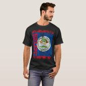 ベリーズ国旗のヴィンテージ動揺してベリーズ Tシャツ (正面フル)