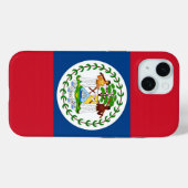 ベリーズ国旗のApple iPhone 15 Case-Mate iPhoneケース (裏面 (横))