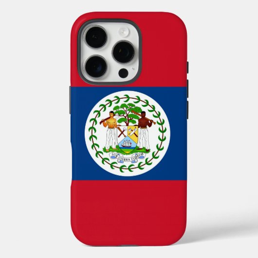 ベリーズ国旗のApple iPhone 16 Pro Case-Mate iPhoneケース (裏面)