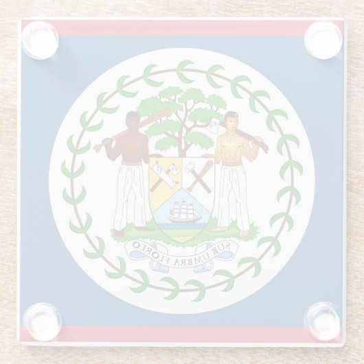 ベリーズ国旗を持つガラスコースター ガラスコースター (裏面)