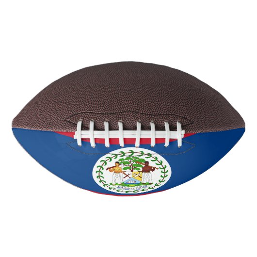 ベリーズ国旗を持つ愛国的なアメリカンフットボール アメリカンフットボール (正面)