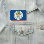 ベリーズ国旗を持つ愛国的な名前タグ 名札 (インサイチュ)