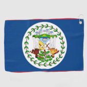 ベリーズ国旗を掲げたゴルフタオル ゴルフタオル (横)