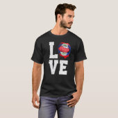 ベリーズ国旗サッカーのファン・ラブ・ベリザー Tシャツ (正面フル)