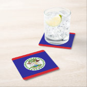 ベリーズ国旗 スクエアペーパーコースター (インサイチュ)