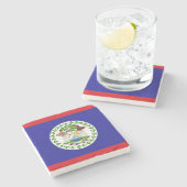 ベリーズ国旗 ストーンコースター (横)