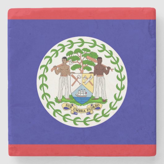 ベリーズ国旗 ストーンコースター (正面)