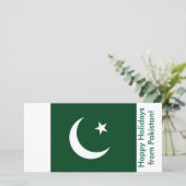 ベリーズ国旗、パキスタンからのハッピーホリデー シーズンカード (スタンド正面)