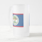 ベリーズ国旗 フロストグラスビールジョッキ (正面左)
