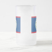 ベリーズ国旗 フロストグラスビールジョッキ (中央)
