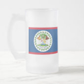 ベリーズ国旗 フロストグラスビールジョッキ (左)