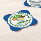 ベリーズ国旗 ペーパーコースター (アングル)