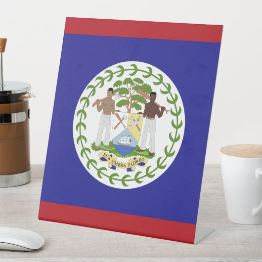 ベリーズ国旗 台座サイン (インサイチュ)