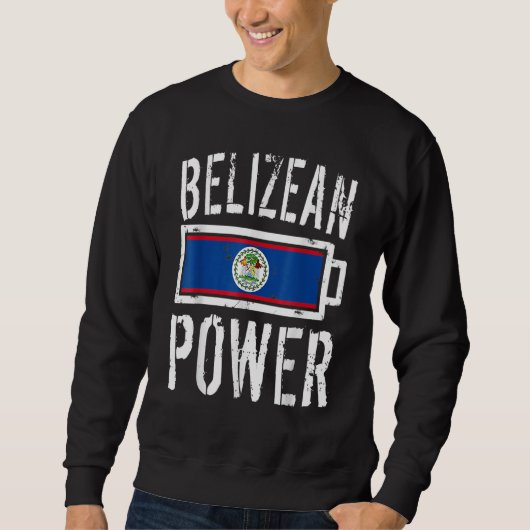 ベリーズ国旗Belizean Power Battery 誇りを持った Tee スウェットシャツ (正面)