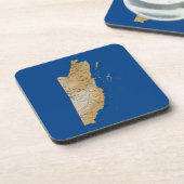 ベリーズ地図コースター コースター (左側)