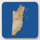 ベリーズ地図コースター コースター (正面)