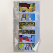 ベリーズ熱帯ビーチブルー海旅行写真 ビーチタオル (正面)