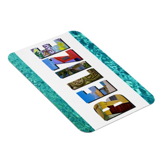 ベリーズ熱帯ビーチブルー海旅行写真 マグネット (右側)